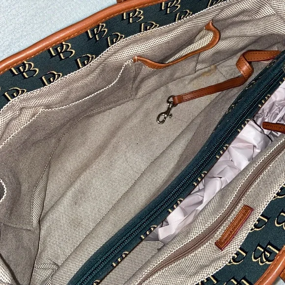 RARE Vintage Like new DOONEY & BOURKE Canvas Monogram ahoulder Bag